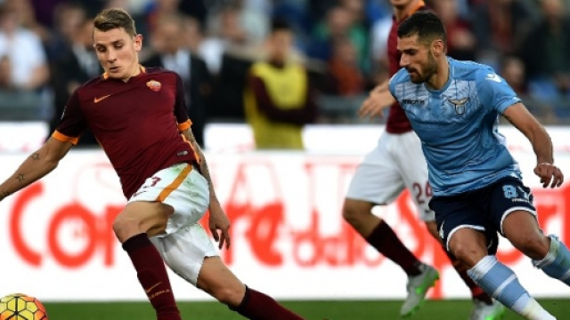 Digne e Candreva nel derby vinto 2 a 0 dalla Roma