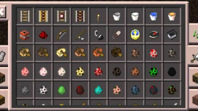 Inventario della versione 0.14 di Minecraft PE