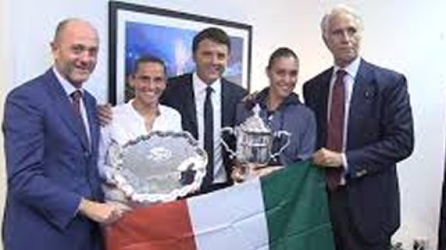 M. Renzi esalta la vittoria italiana all'US Open