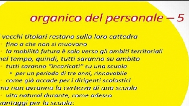 La slide contenente la frase incriminata