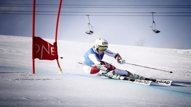 La svizzera Lara Gut in allenamento