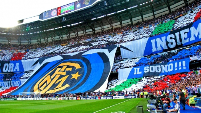 Una coreografia del tifo interista