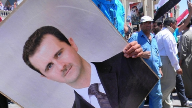 Un'immagine del presidente siriano Bashar al-Assad