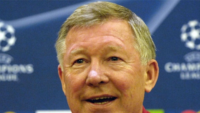 Sir Alex Ferguson in una conferenza Champions