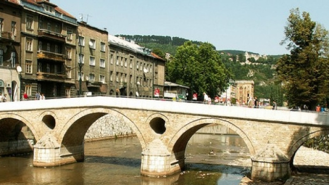 Il centro di Sarajevo, in Bosnia-Erzegovina.