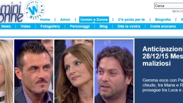 Uomini e donne la registrazione del 28 dicembre.