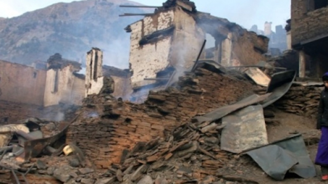 Villaggio in Daghestan distrutto dai bombardamenti