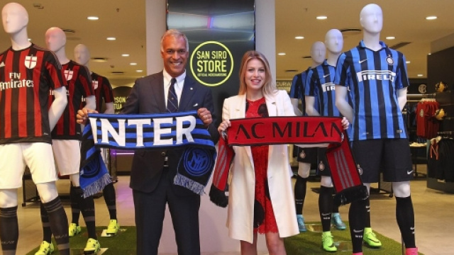 I dirigenti di Inter e Milan al San Siro store