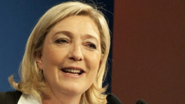 Alla guida del Front National, Marine Le Pen.