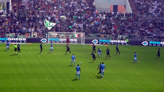 Il Sassuolo in azione contro il Napoli