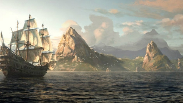 Raffigurazione di un galeone in mare