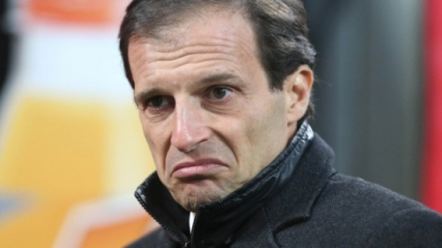 Una smorfia di disappunto di Allegri.