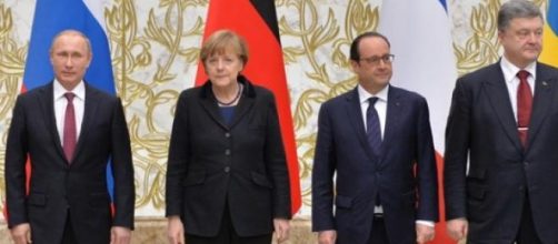 Putin, Merkel, Hollande and Poroshenko in Minsk