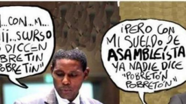 L'ex calciatore, ora deputato, Tin Delgado