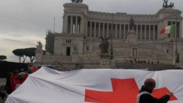 Manifestazione croce rossa Italiana a Roma