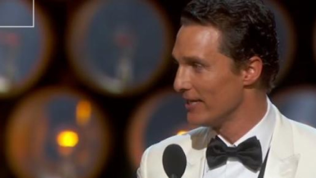 Matthew McConaughey alla consegna dell'Oscar 2014
