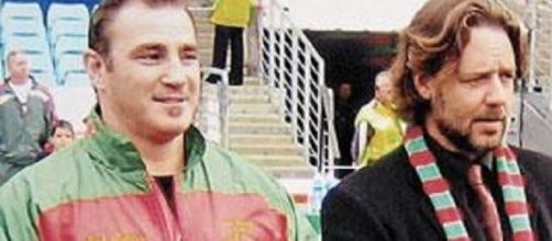 Russell Crowe watched his Rabbitohs win