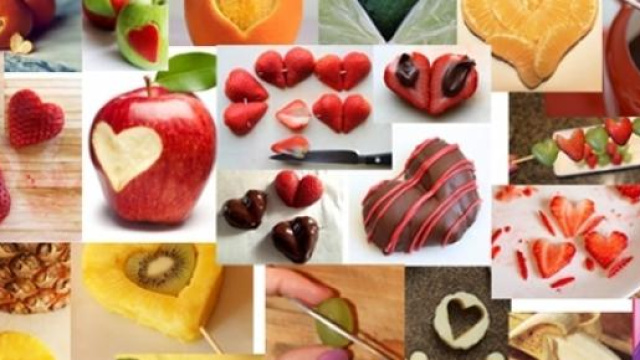 Idee per san Valentino, frutta a forma di cuore