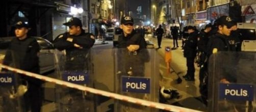 Police in the Kagithane district, Istanbul. 