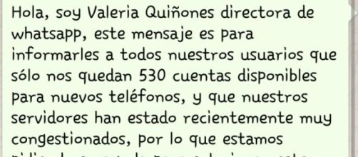 El mensaje cadena Whatsapp