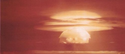 Nuclear test Castle Bravo on Bikini Atoll, 1956.