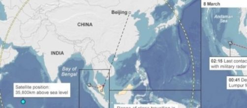 Disappeared MH370 Search Radius