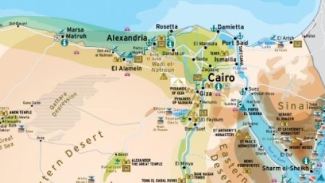 Una cartina geografica  dell'Egitto
