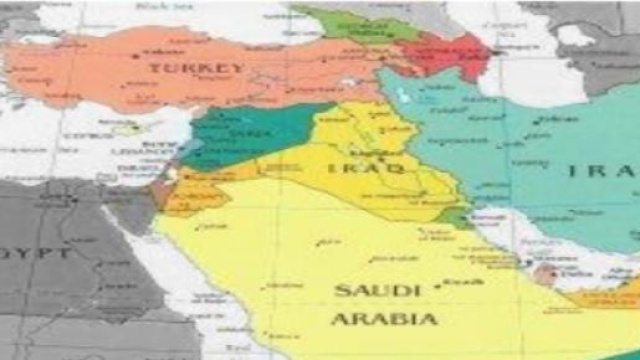 medio oriente , cartina geografica