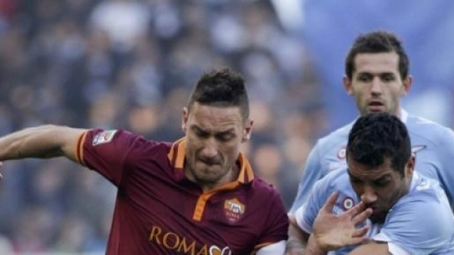 Francesco Totti nel derby di marzo 2014