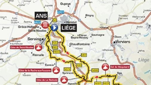 Liegi-Bastogne-Liegi 2015, percorso
