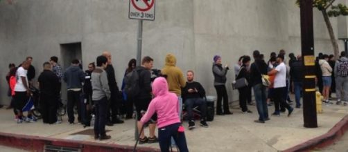 People lining up outside Maxfield in Los Angeles.