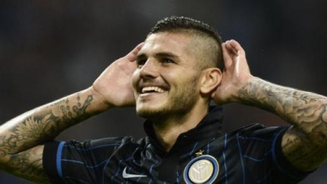 L'esultanza di Icardi dopo il goal partita.