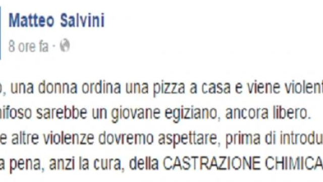 Il post di Matteo Salvini