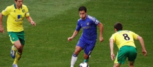 Hazard in action last season against Norwich