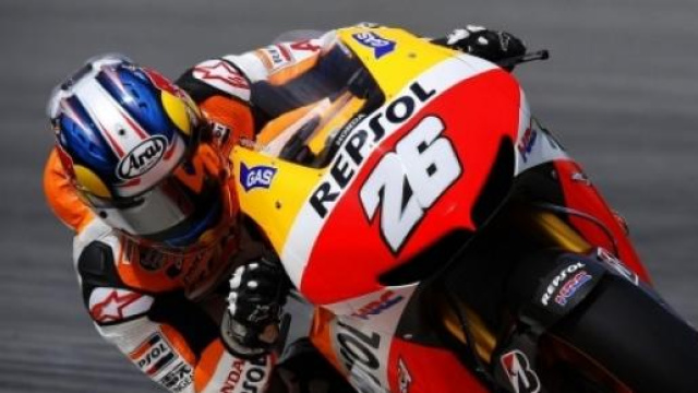 Daniel Pedrosa impegnato sulla sua Honda HRC