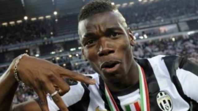 Pogba esultante per lo scudetto della Juve 
