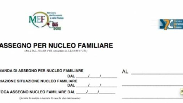 Assegni familiari, rivalutazione importi