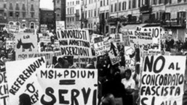 1974 le manifestazioni in favore del divorzio