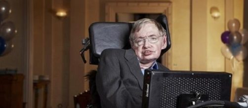 Hawking to talk to the children at the festival 