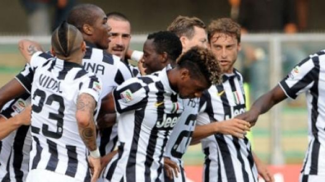 Un'immagine festosa della Juventus 2014/15