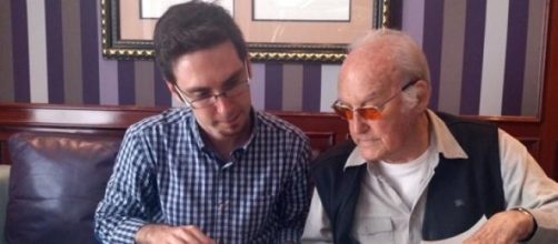 Pedro Estepa y Gil Parrondo, durante el rodaje