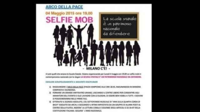Scuola, locandina del selfie mob del 4 maggio.