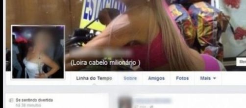 Facebook da "Loira do cabelo milion&aacute;rio"
