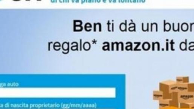 Buono amazon di 40 &euro; regalato dalla Ben assicura.