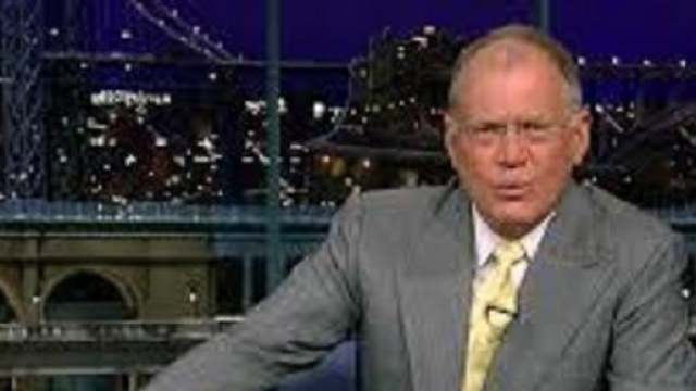 David Letterman show nel suo studio televisivo.
