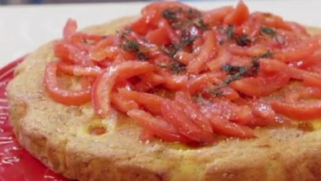 Torta vegetariana ai tre pomodori