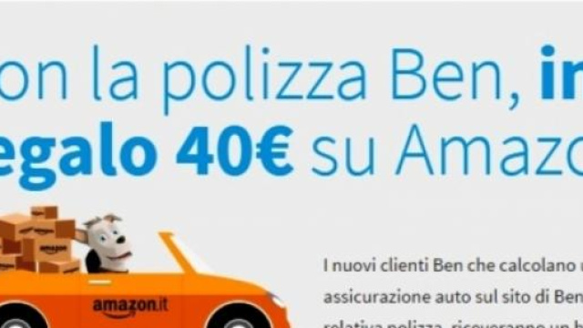 Buono di 40 euro su Amazon se acquisti polizza