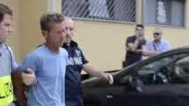 Massimo Bossetti durante l'arresto.