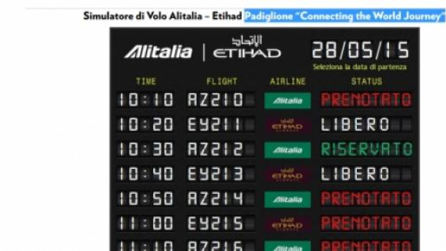 Expo 2015 Milano, Alitalia e il simulatore di volo