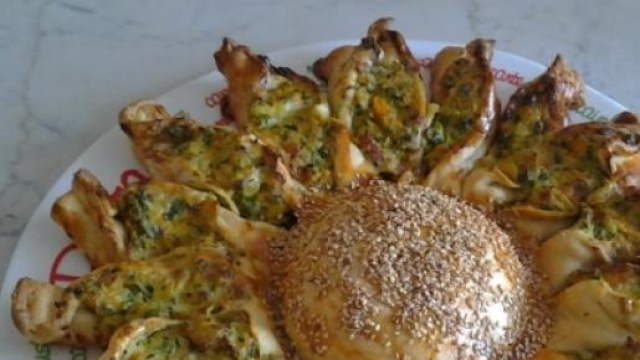 Il girasole rustico ripieno di ricotta e spinaci